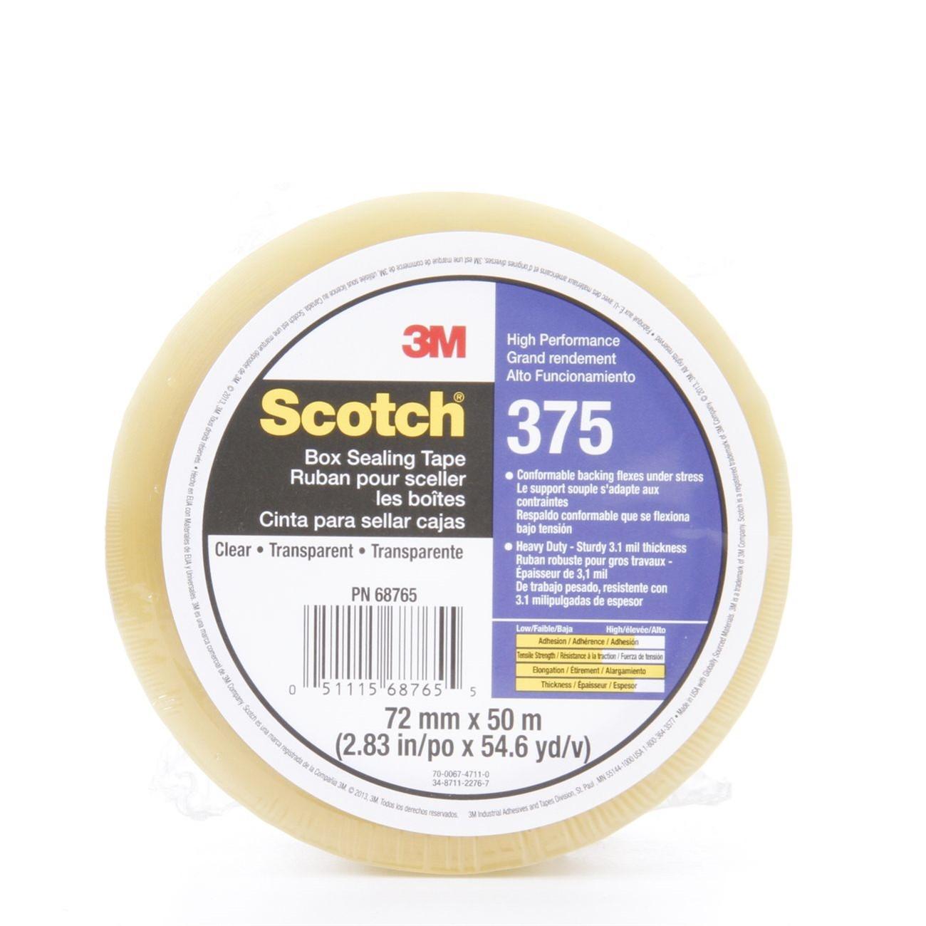 3M 3M 7010374961 Scotch 375 Box Sealing Tape Transparent