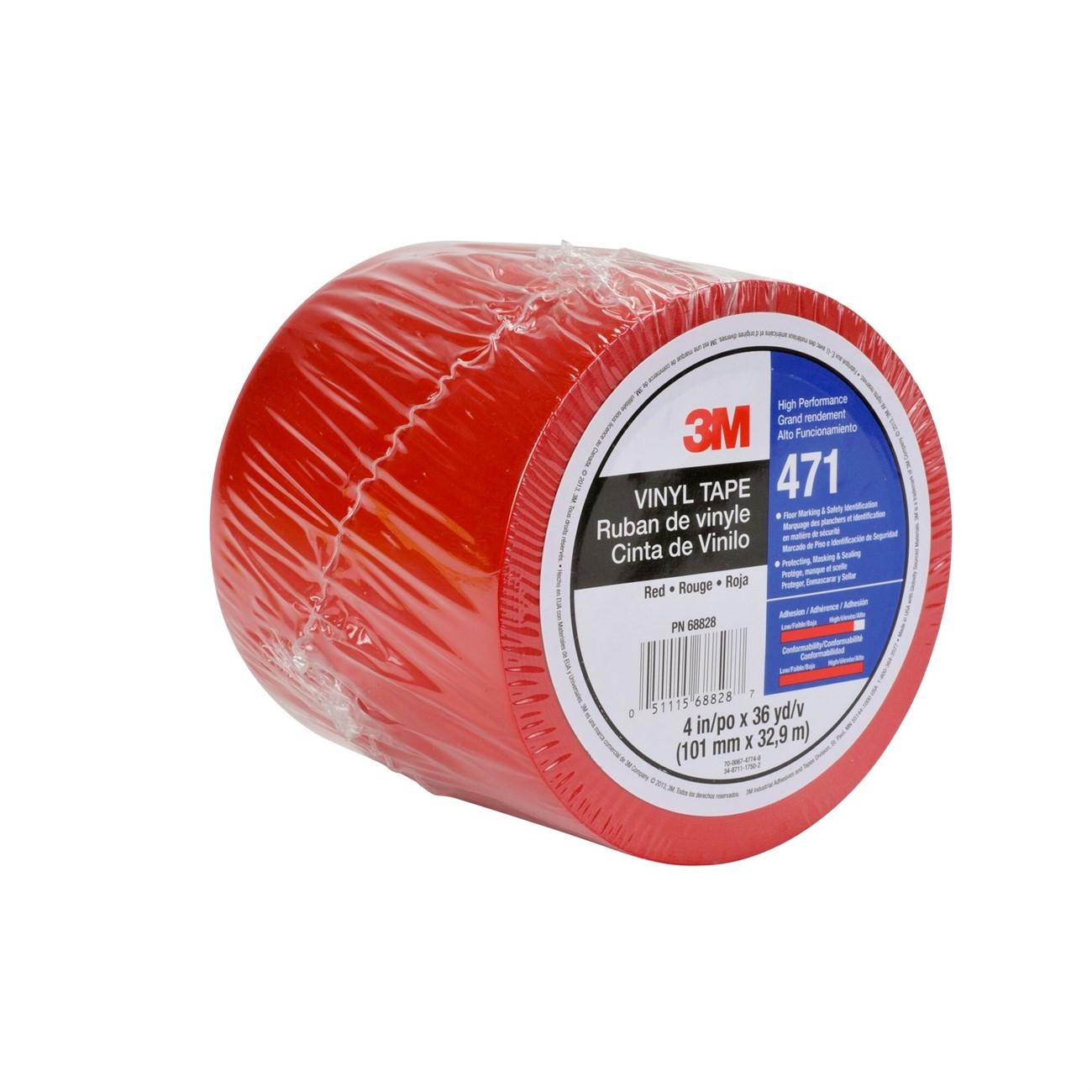 3M 3M 7010292804 Vinyl Marking Tape Red 4in X 36yd 5.2 Mil