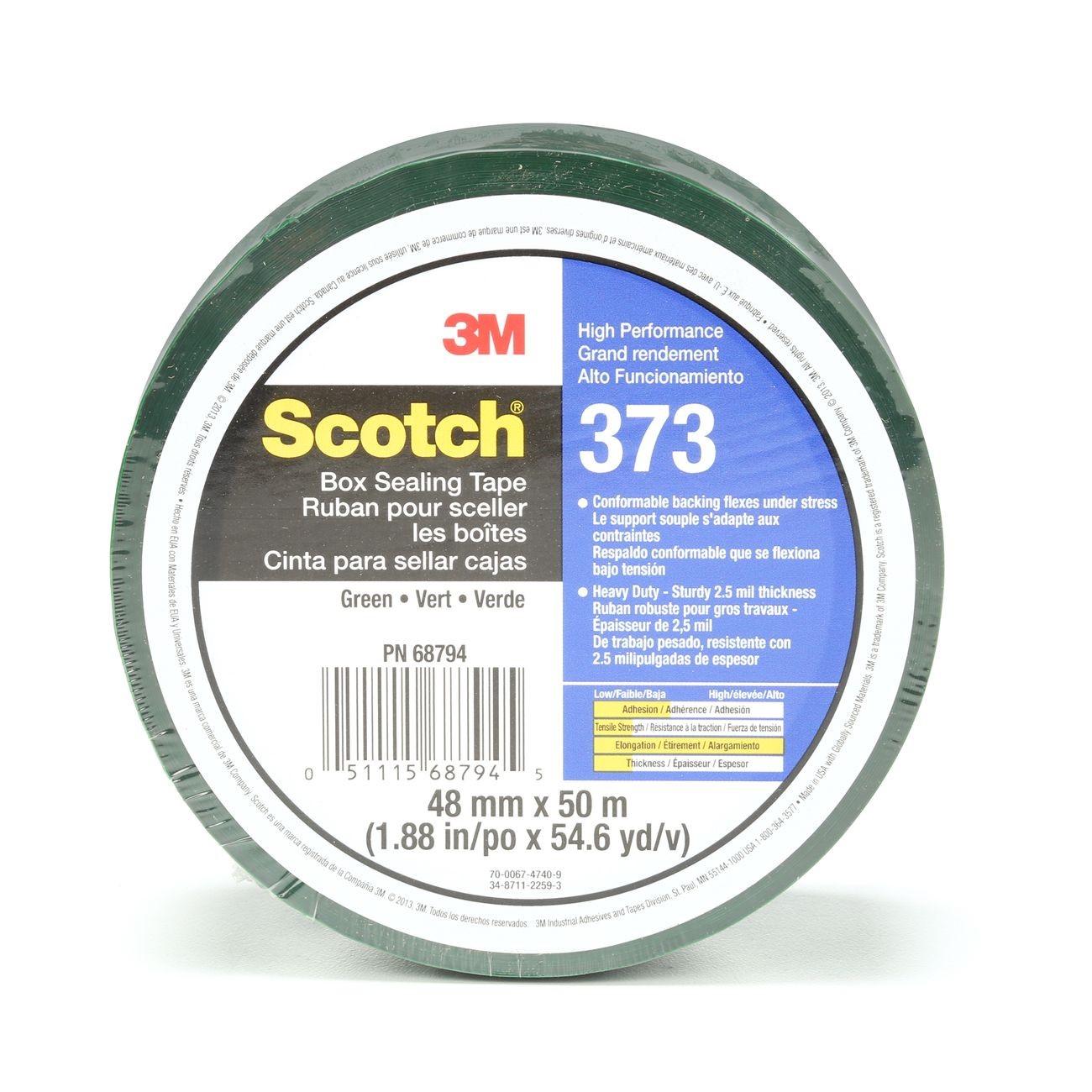 3M 3M 7010335127 Scotch 373 Box Sealing Tape Green