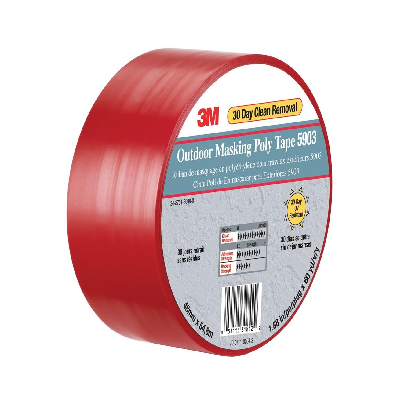 3M 3M 7010295459 Outdoor Masking Poly Tape 5903 Red 50x60yd