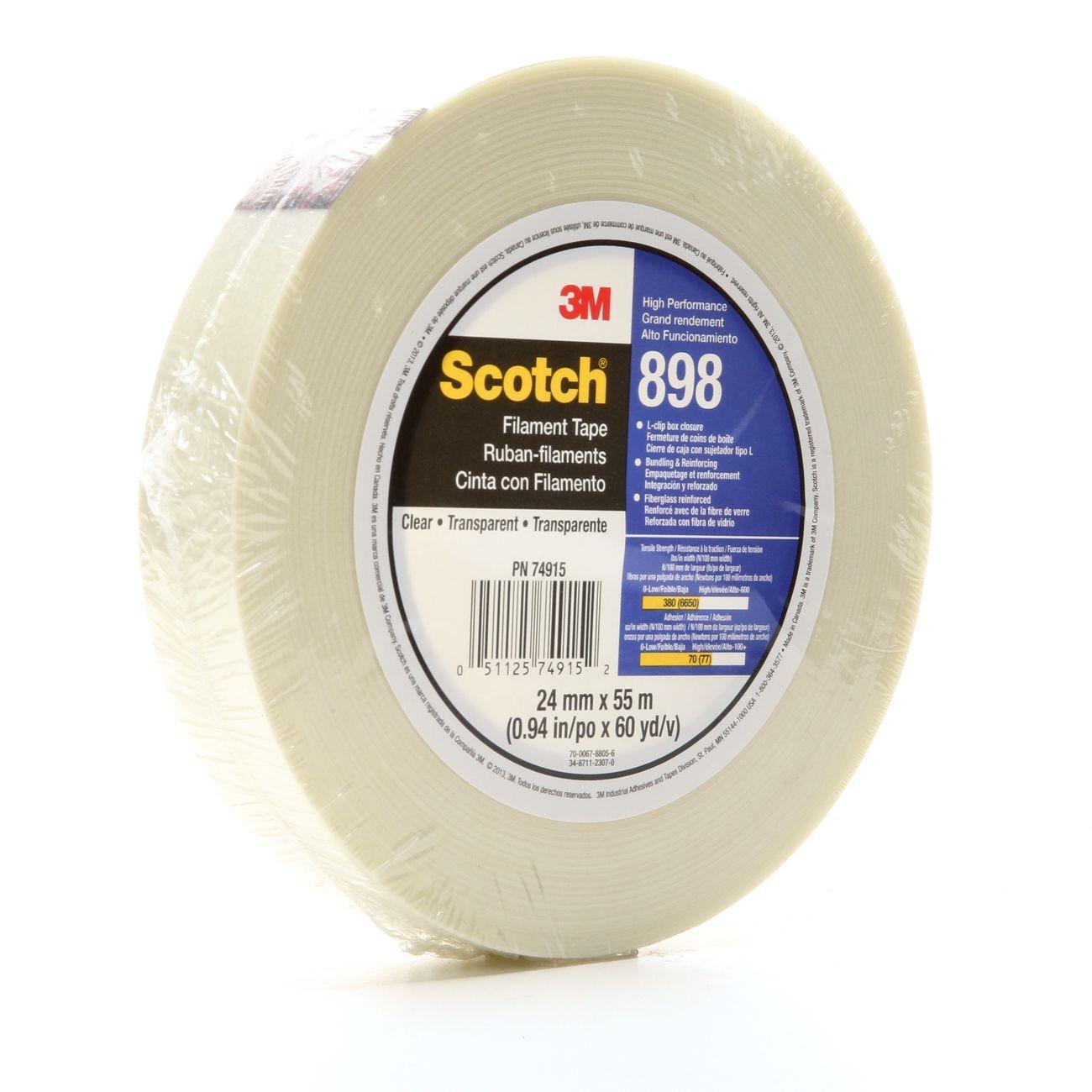 3M 3M 7010375602 Filament Tape Clear 24mm X 55 M