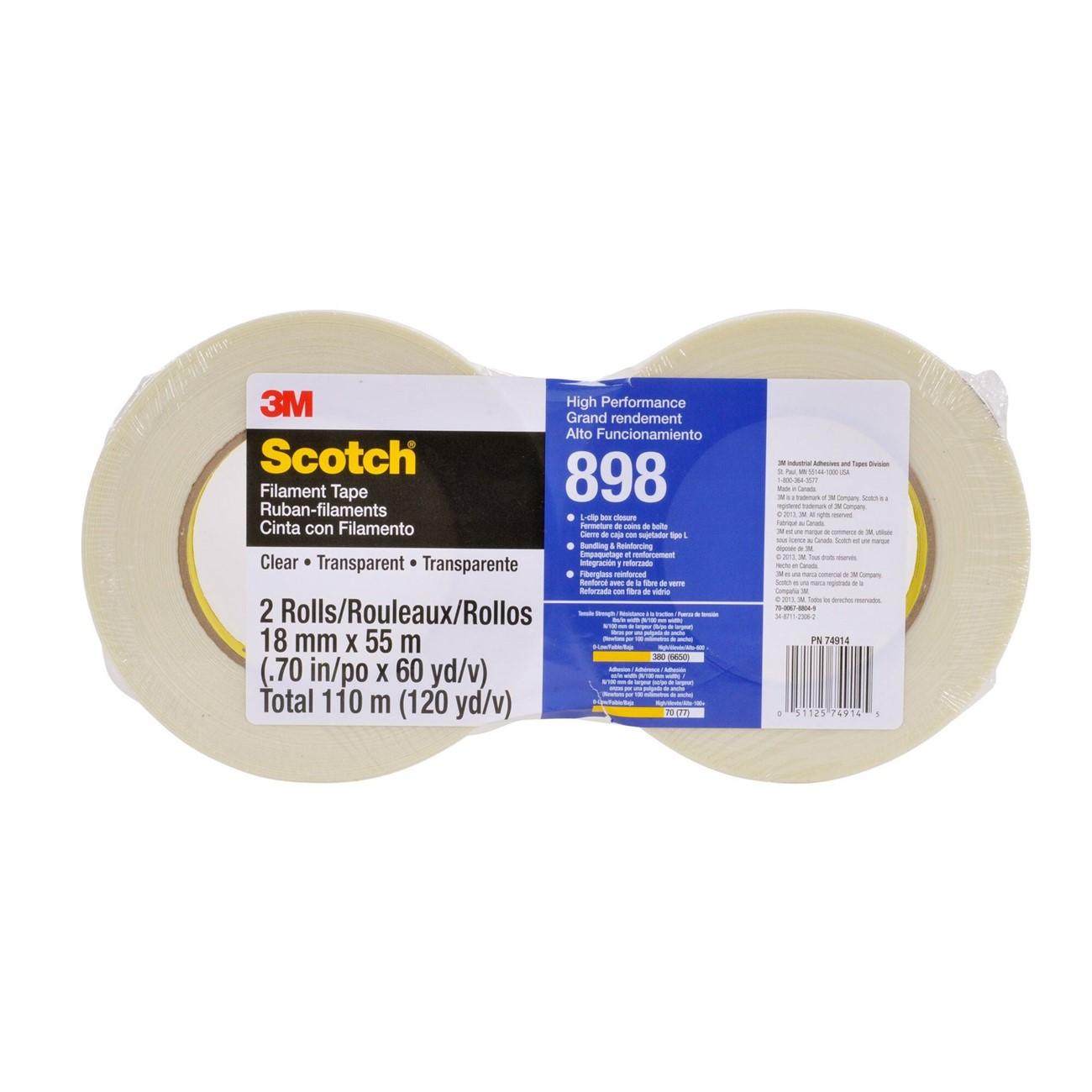 3M 3M 7010335427 Filament Tape Clear 18mm X 55 M