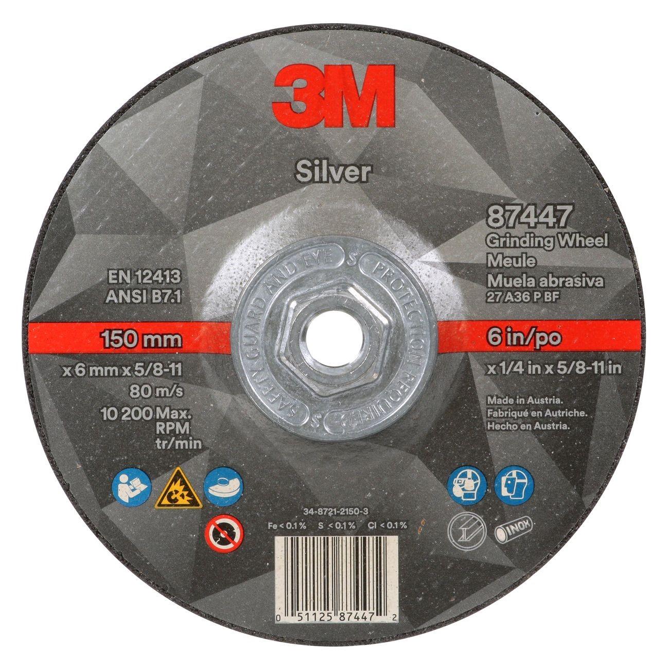 3M 3M 7010410646 Depressed Center Grinding Wheel 6 in 36 Grit