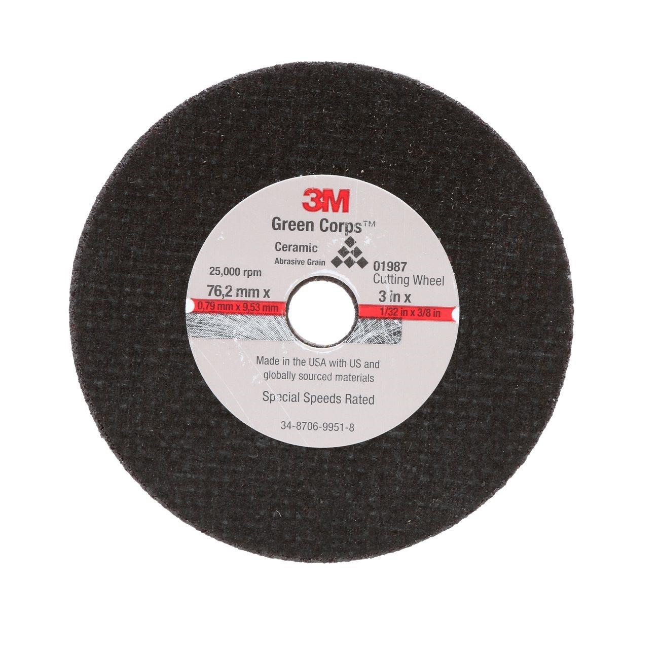3M 3M 7100229882 Cut-off Wheel 3x1/32x3/8 Inches 50 Pack