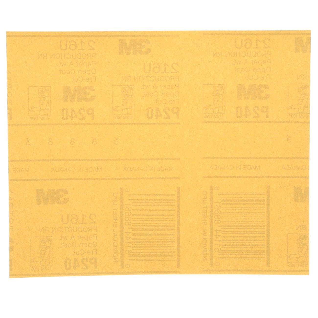 3M 3M 7000118282 Resinite Gold Sheet 9x11 Inches P240 Grit