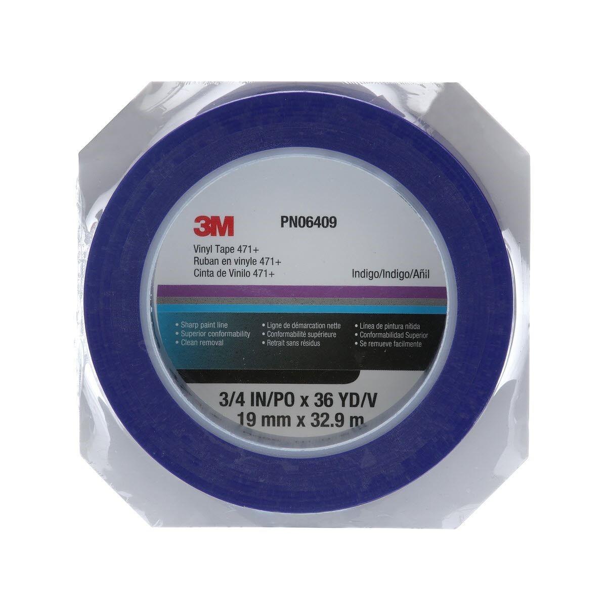 3M 3M 7100055259 Vinyl Tape 471 Plus Indigo 0.75in X 36yd