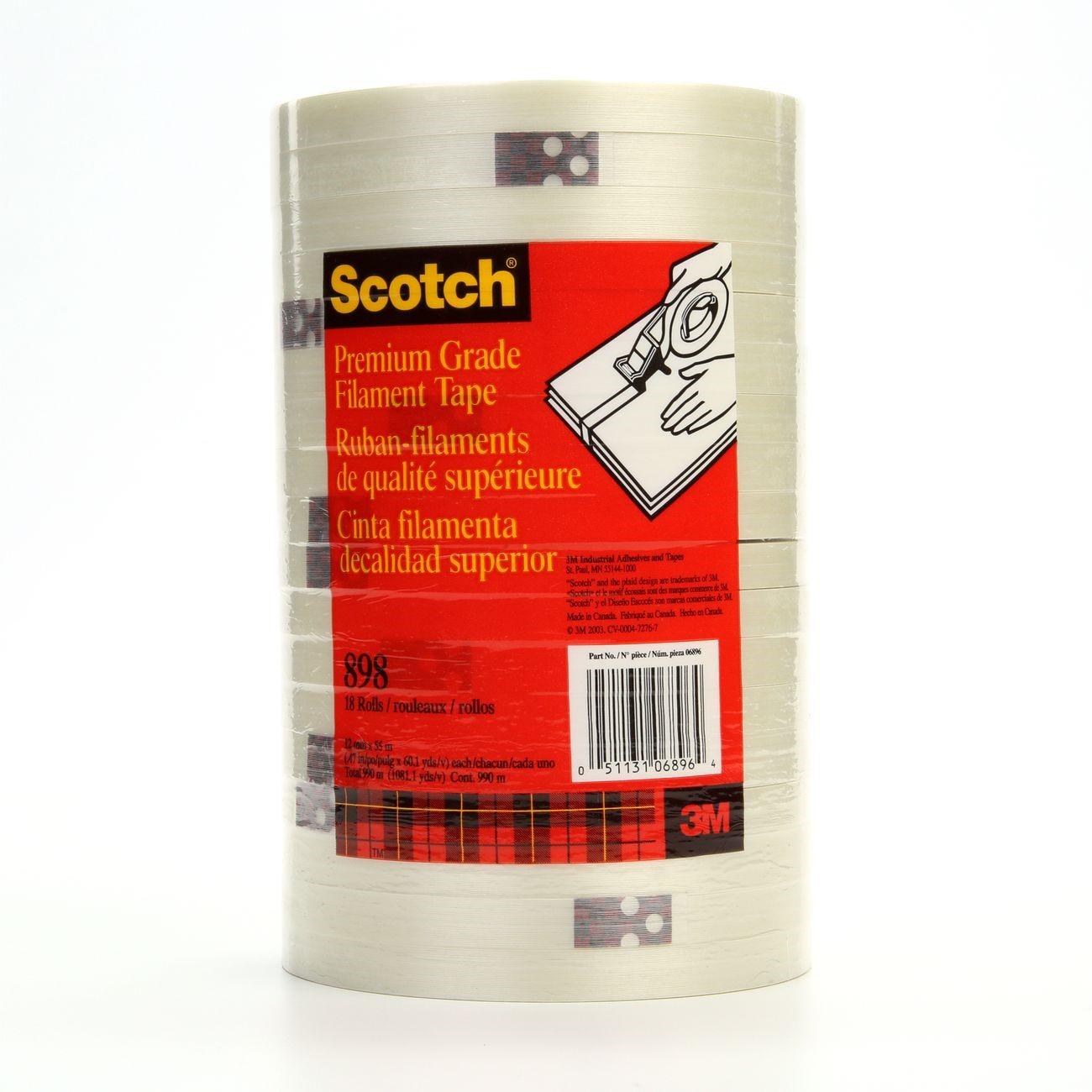 3M 3M 7000028929 Filament Tape Clear 12mm X 55 M