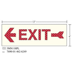 3M 3M 7010389818 Photoluminescent Shipboard Exit Sign 12x4