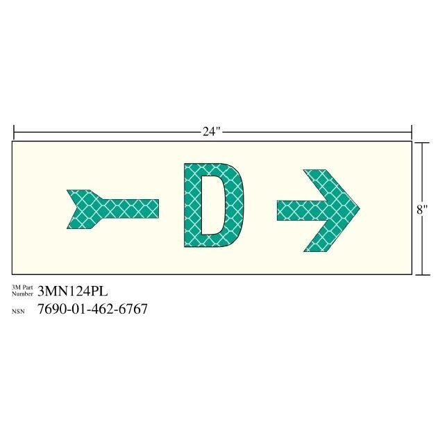 3M 3M 7010389820 Photoluminescent Shipboard Sign 24x8 in