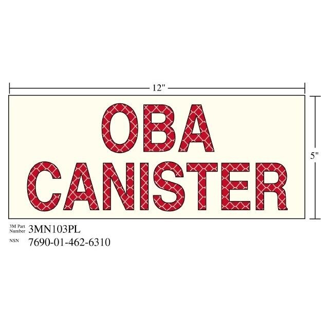 3M 3M 7010343539 Photoluminescent Shipboard Sign Oba Canister