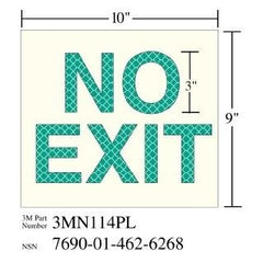 3M 3M 7010389816 Photoluminescent Film Shipboard No Exit Sign