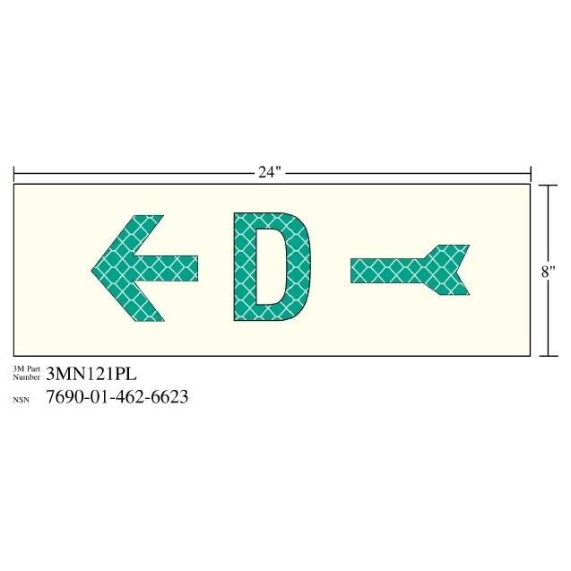 3M 3M 7010389819 Photoluminescent Shipboard Sign 24x8 in