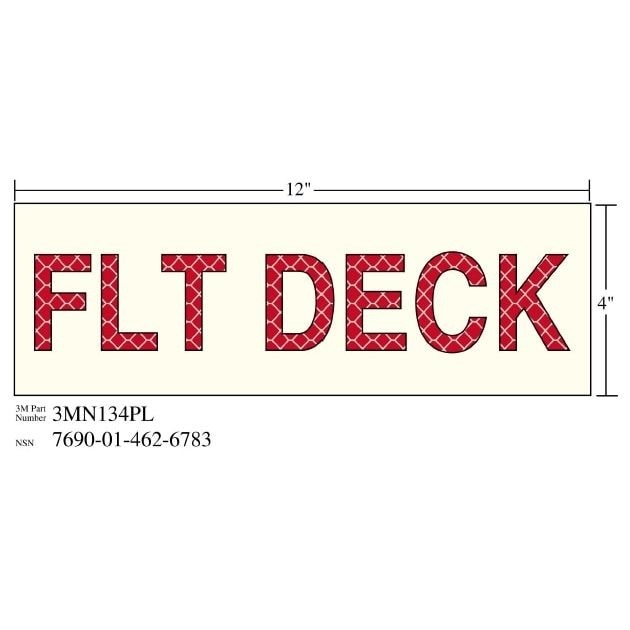 3M 3M 7010343546 Photoluminescent Shipboard Sign 12x4 in