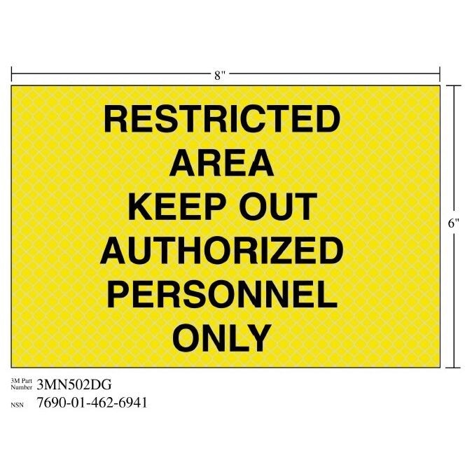 3M 3M 7010343559 Retroreflective Weapon Sign 8x6 in