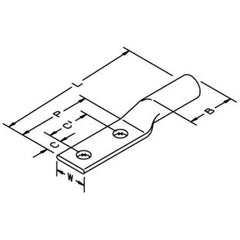 3M 3M 7000038685 Copper Two Hole Long Barrel Lug 2/0 Awg