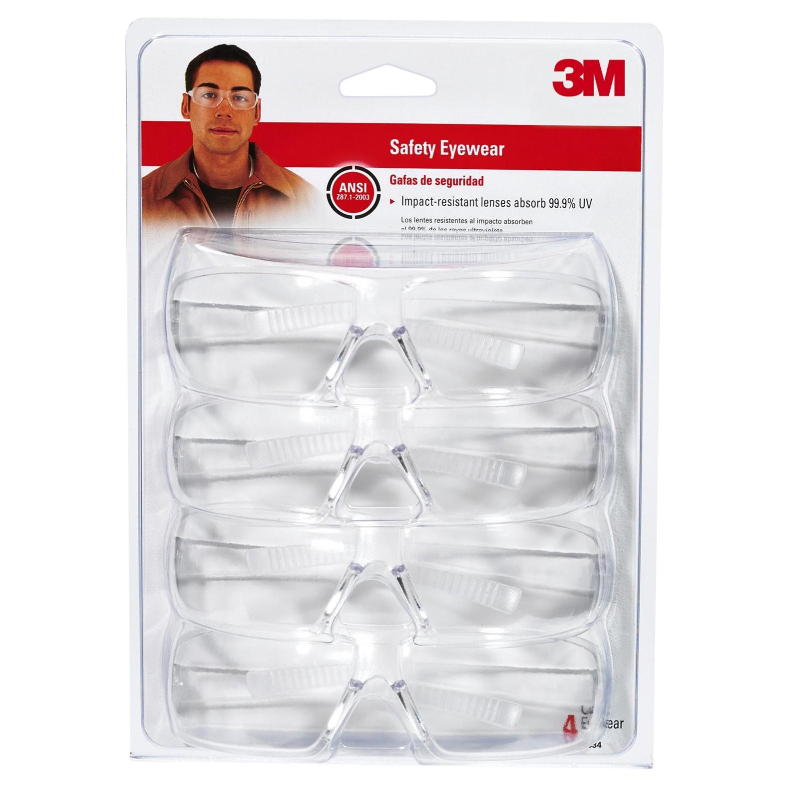 3M 3M 7100227088 Clear Anti-scratch Safety Glasses 4 Pack