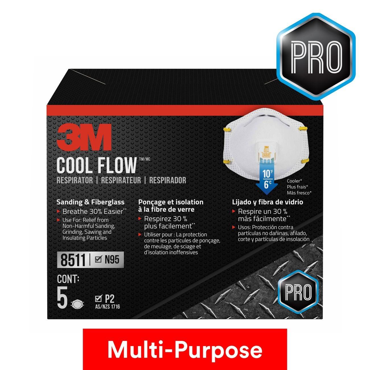 3M 3M 7100117606 N95 Disposable Respirator Sanding Fiberglass 5 Pack