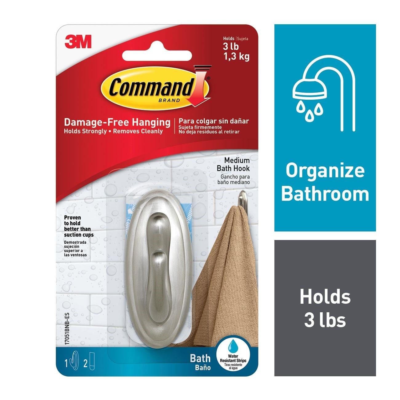 3M 3M 7000047606 Command Traditional Hook Brushed Nickel