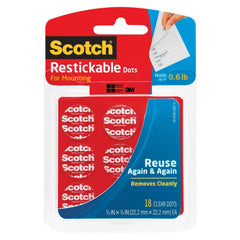 3M 3M 7100237868 Restickable Adhesive Dots 7/8 X 7/8 in Clear