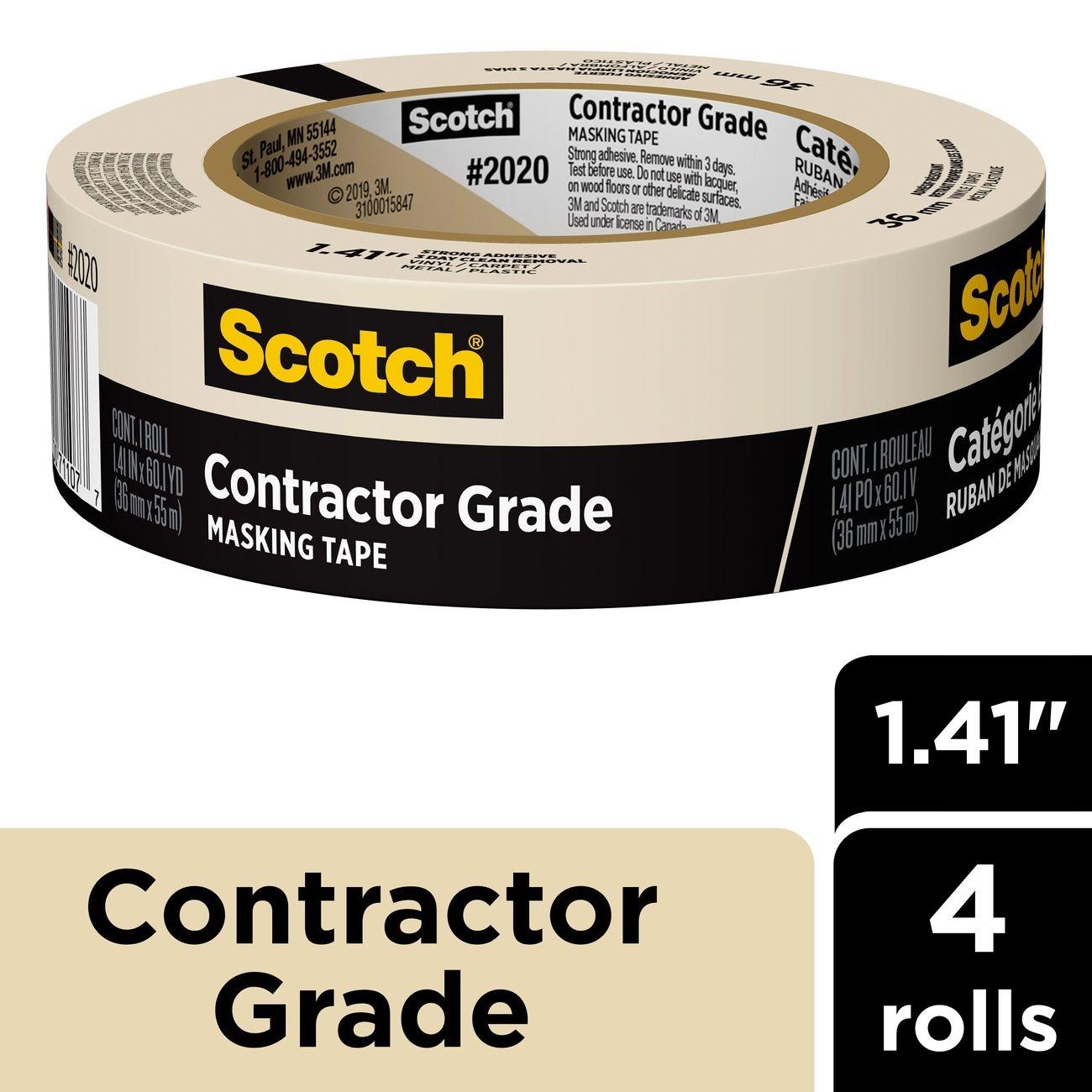 3M 3M 7100186421 Contractor Grade Masking Tape 4 Pack