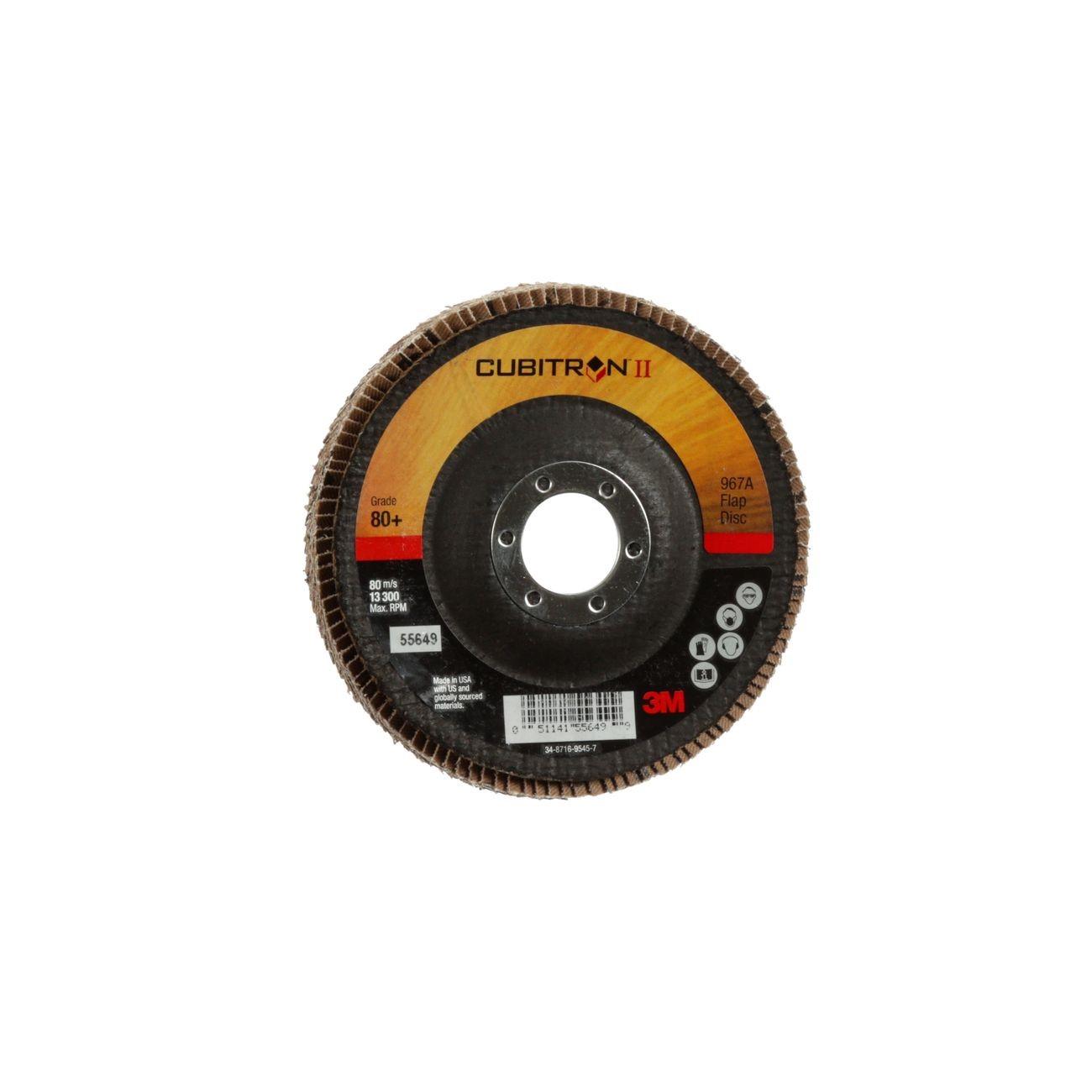 3M 3M 7010363308 Cubitron Ii 967A Flap Disc 80 Grit 4.5 in