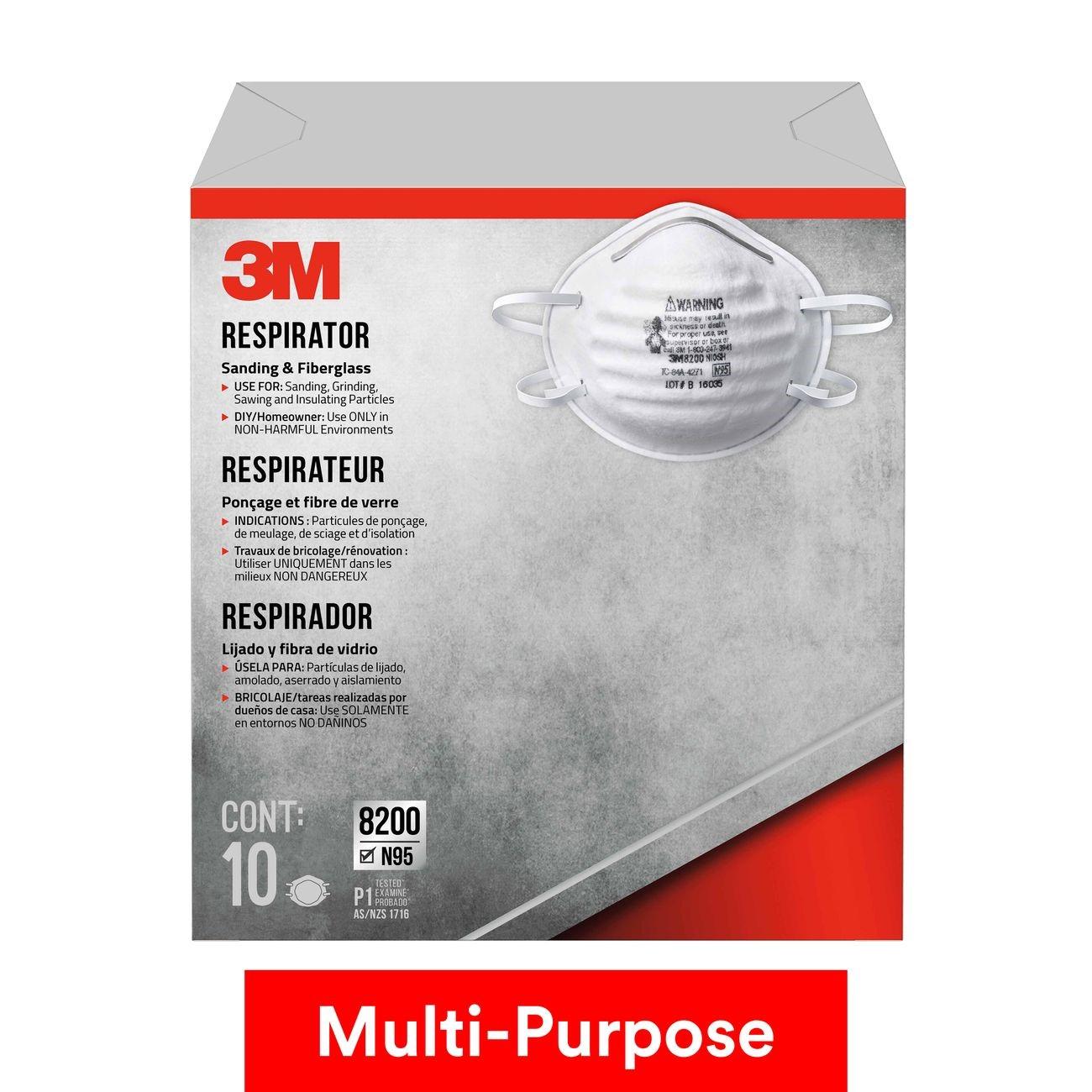 3M 3M 7100160237 N95 Sanding Fiberglass Respirator 5 Pack
