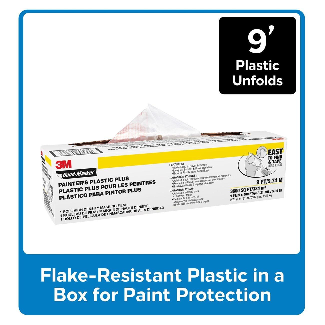 3M 3M 7100091364 Painter's Plastic Plus Film 9ft X 400ft