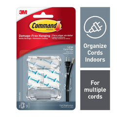 3M 3M 7100057149 Clear Cord Clips with Clear Strips