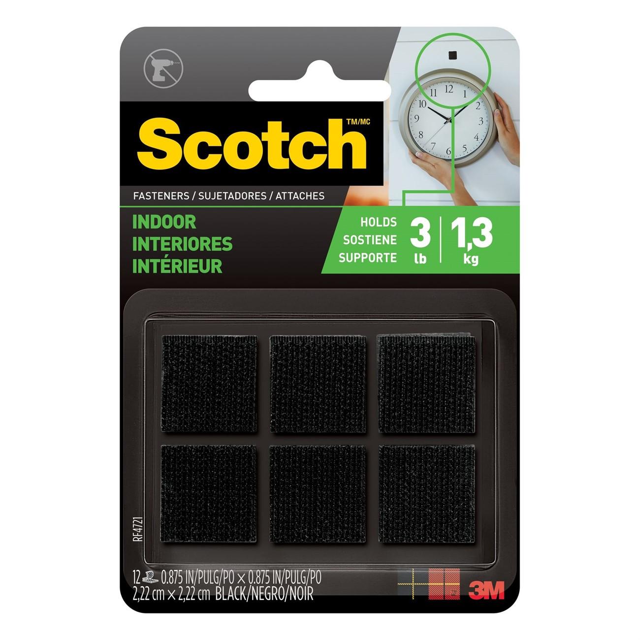 3M 3M 7100110928 Indoor Fasteners 7/8in X 7/8in Black 12 Sets