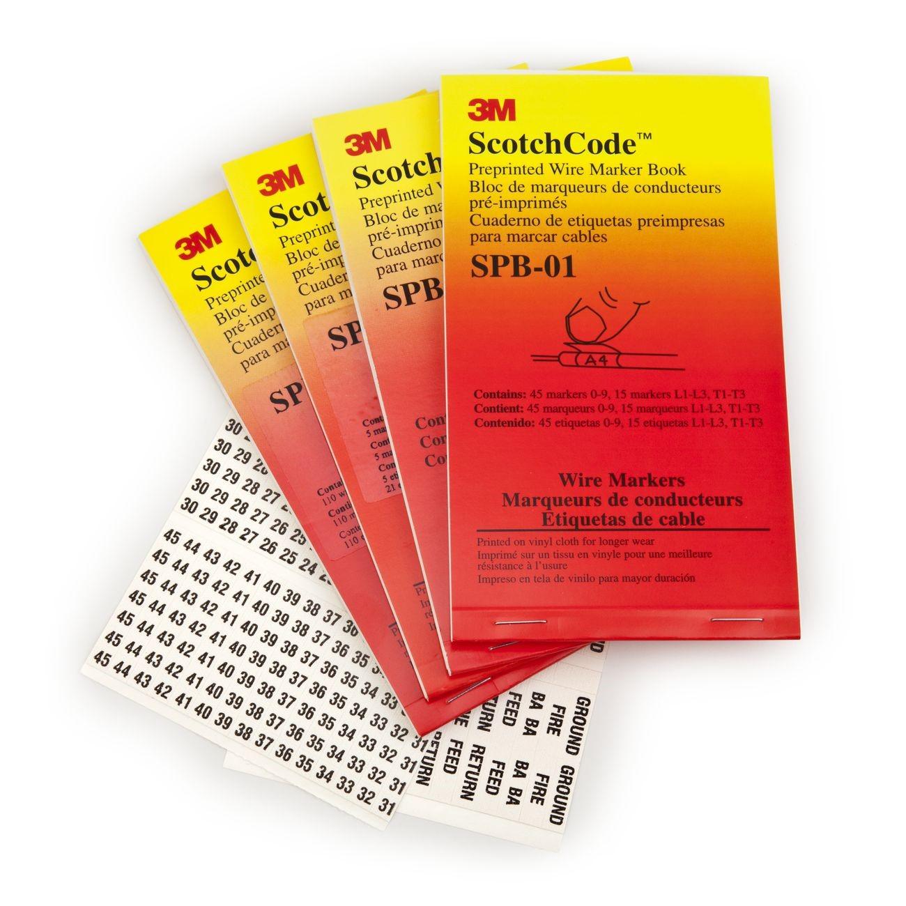 3M 3M 7000132483 Pre-printed Wire Marker Book SPB-09