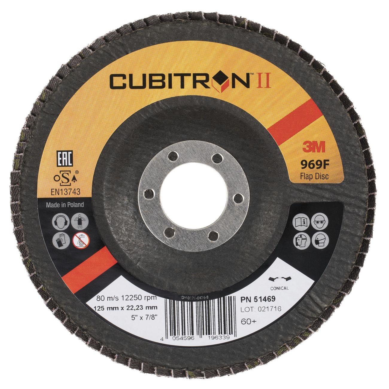 3M 3M 7100104886 Cubitron Ii 969F Flap Disc 5 Inch 60 Grit