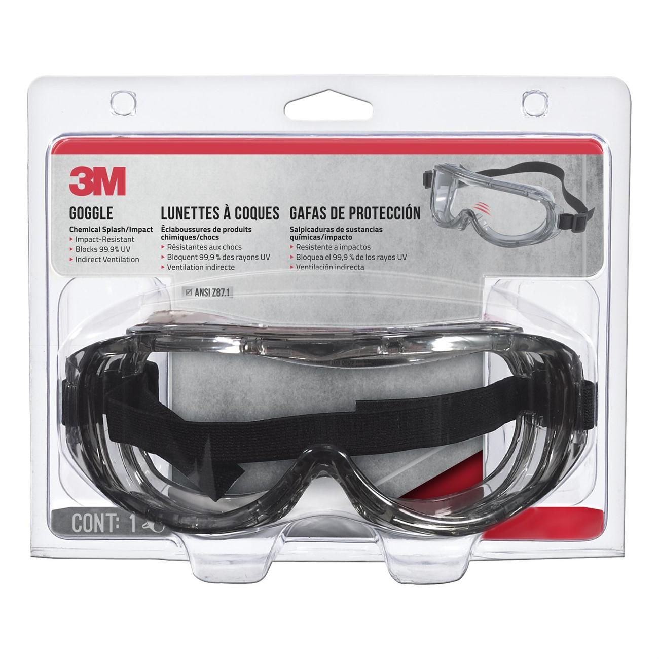 3M 3M 7100160750 Chemical Splash Safety Goggle Gray