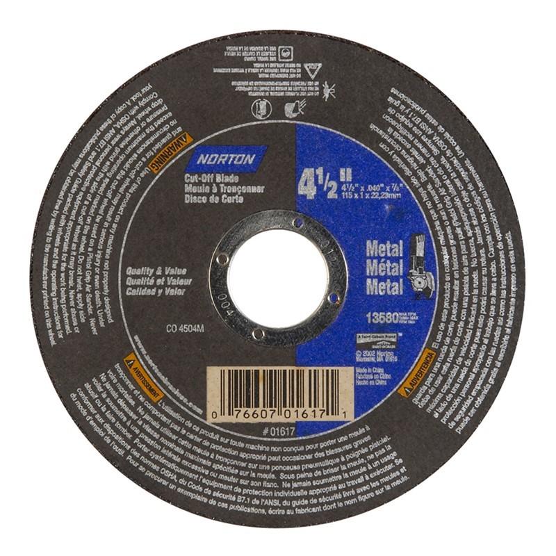 NORTON Norton 076607-01617 Type 1 Cut-off Blade 4.5in Aluminum Oxide