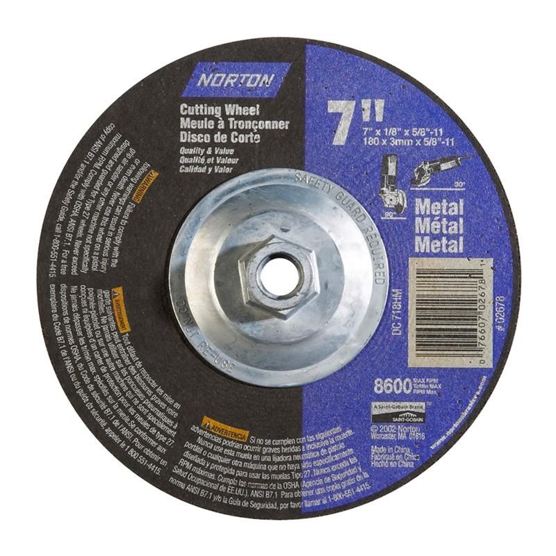 NORTON Norton 07660702678 Type 27 Grinding Wheel 7in Metal 5 Pack