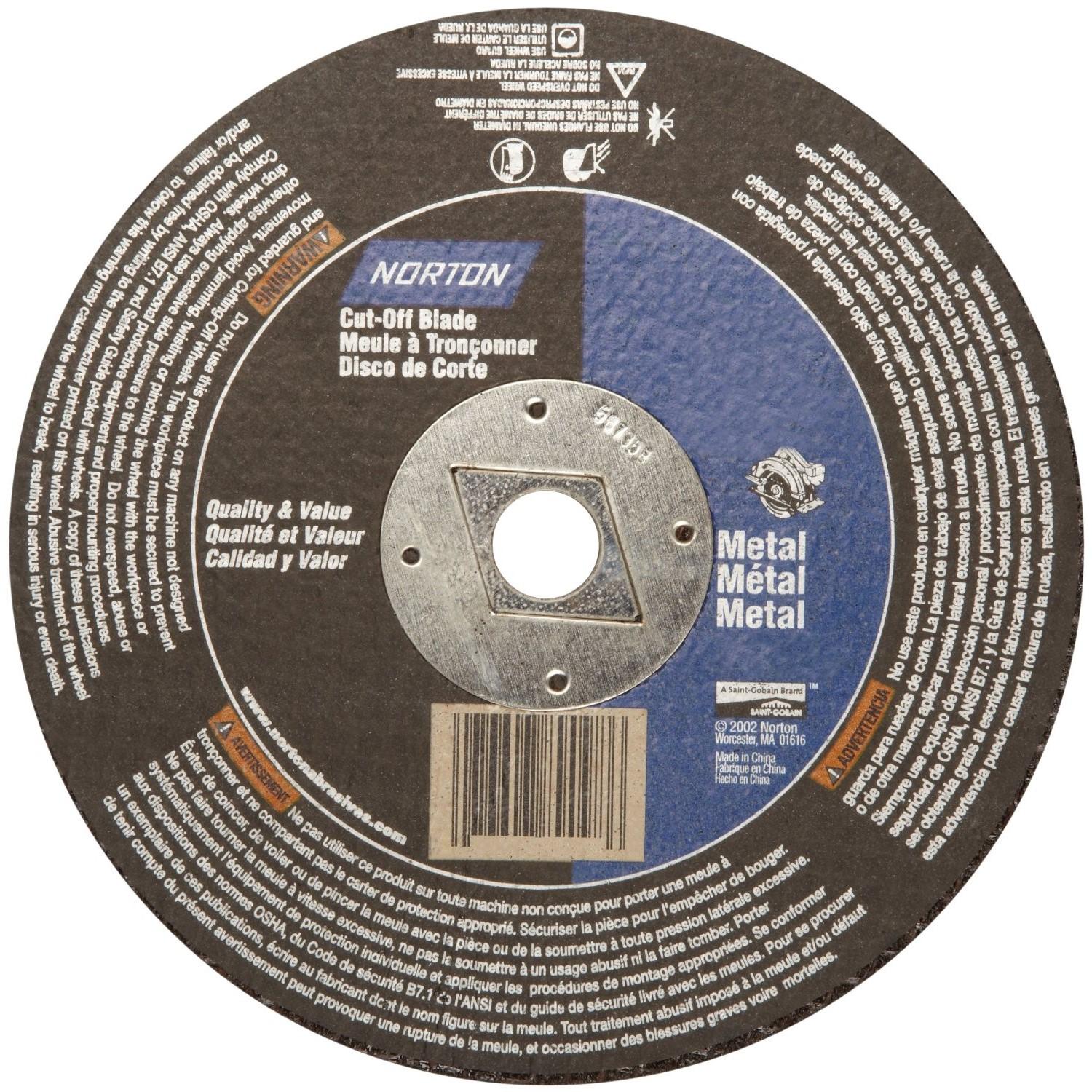 NORTON Norton 076607-03988 Type 1 Metal Cut-off Blade 4.5in