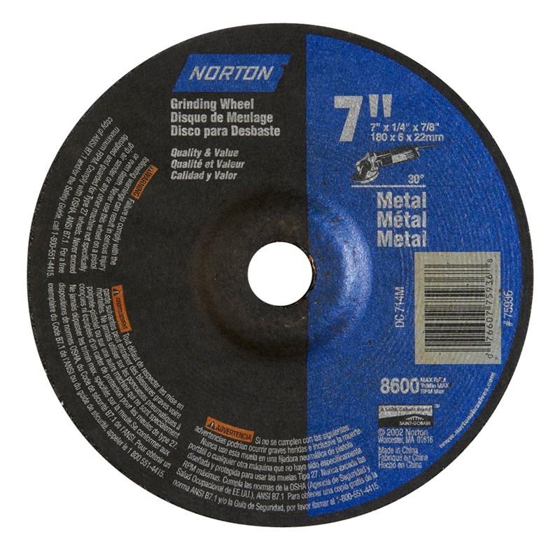 NORTON Norton 076607-75936 Type 27 Grinding Wheel 7x1/4x7/8