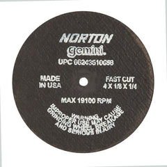 NORTON Norton 662435-10658 Type 1 Metal Cut-off Blade 4x1/8x1/4