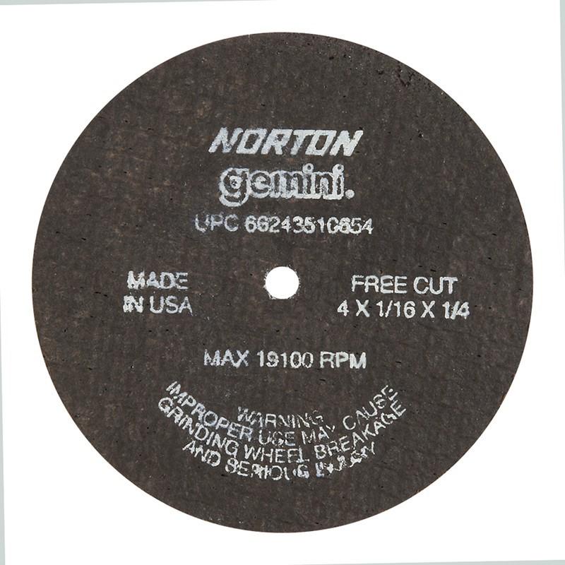 NORTON Norton 662435-10654 Type 1 Cut-off Blade 4 in 19100 Rpm