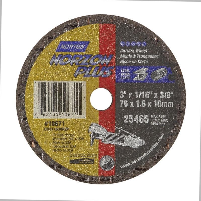 NORTON Norton 662435-10671 Type 1 Cut Off Wheel 3in Zirconia
