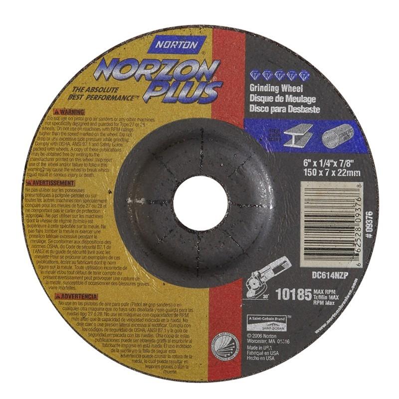 NORTON Norton 662528-09376 Type 27 Grinding Wheel 6x1/4x7/8