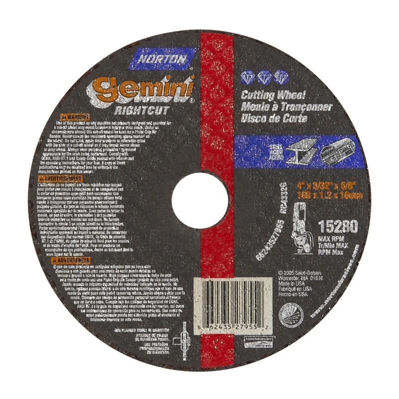 NORTON Norton 662435-27955 Type 1 Cut-off Blade 4x3/32x5/8 Metal