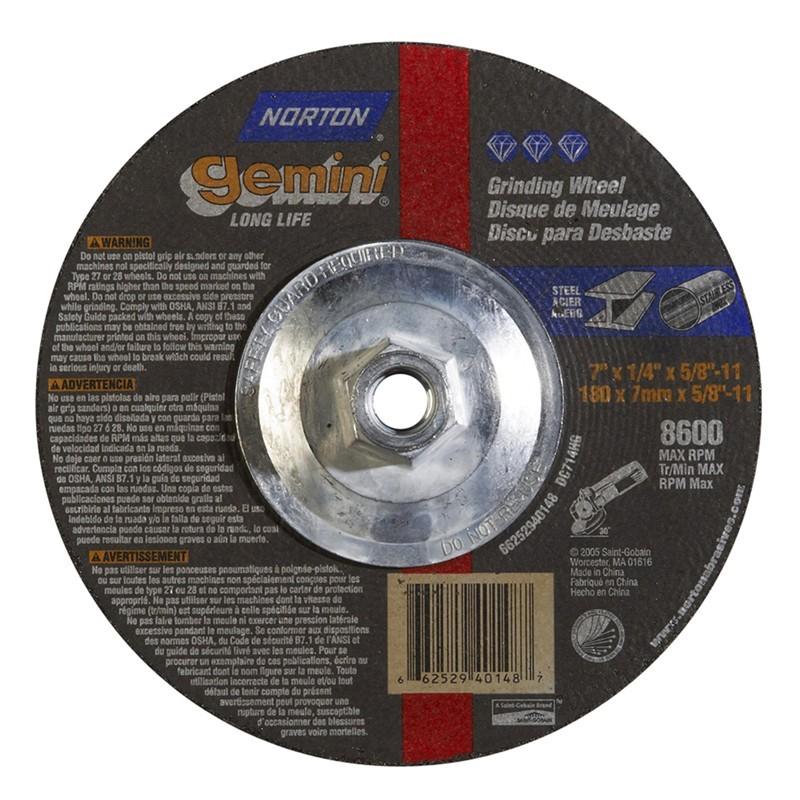 NORTON Norton 662529-40148 Type 27 Grinding Wheel 7x1/4x5/8-11