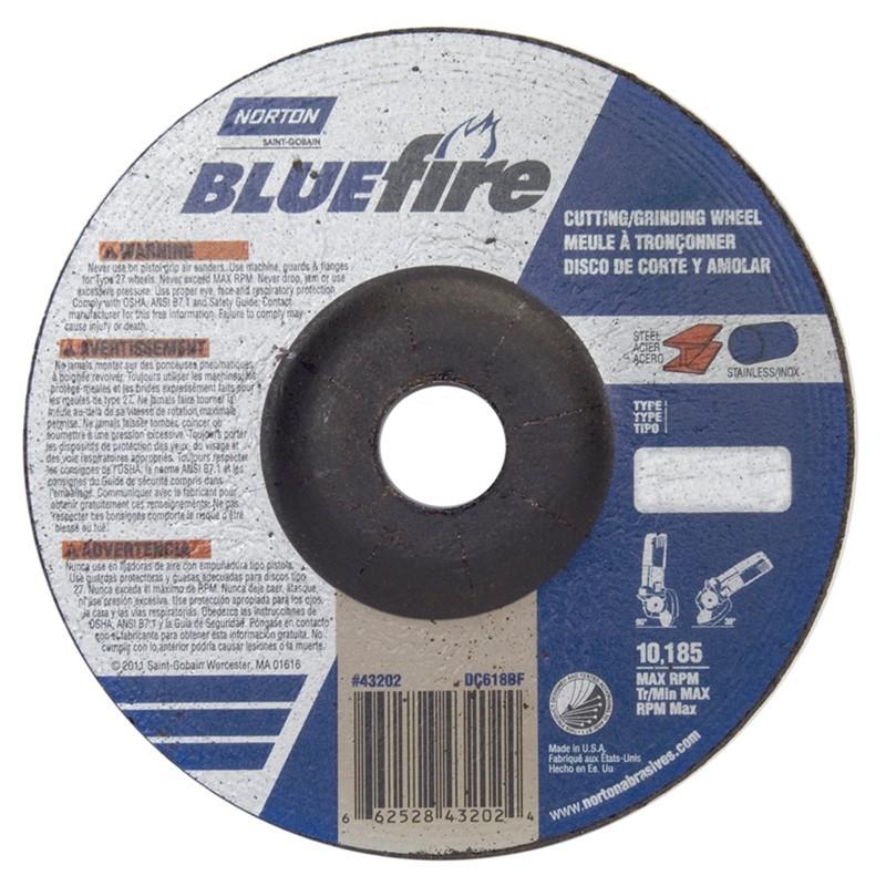 NORTON Norton 662528-43202 Type 27 Grinding Wheel 6 in 24 Grit