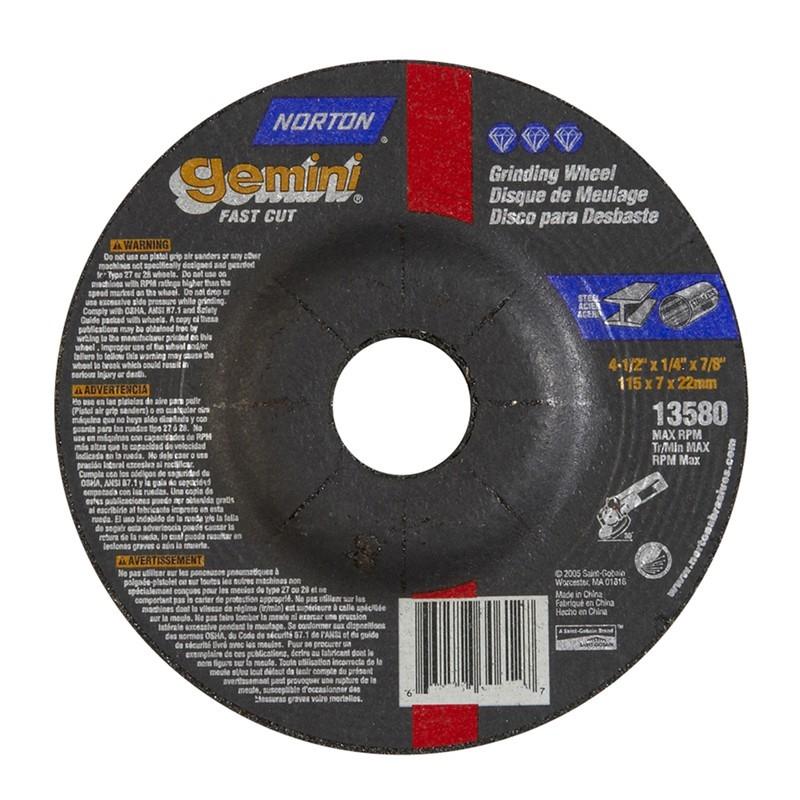 NORTON Norton 662528-43584 Grinding Wheel Type 27 4.5 X 0.25 X 0.875 in