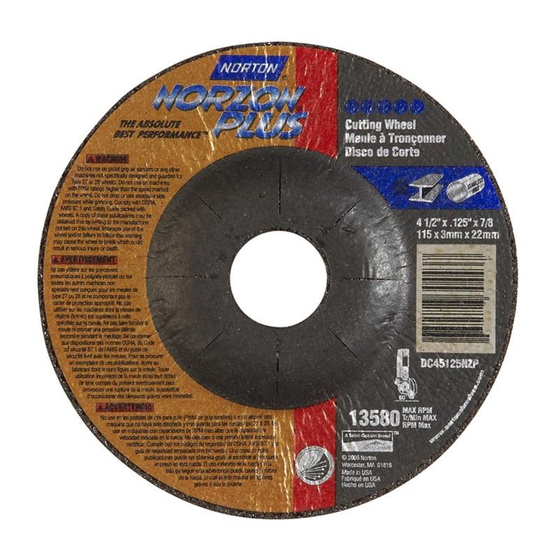 NORTON Norton 66252843322 Type 27 Cutting Wheel 4.5x0.125x0.875 in