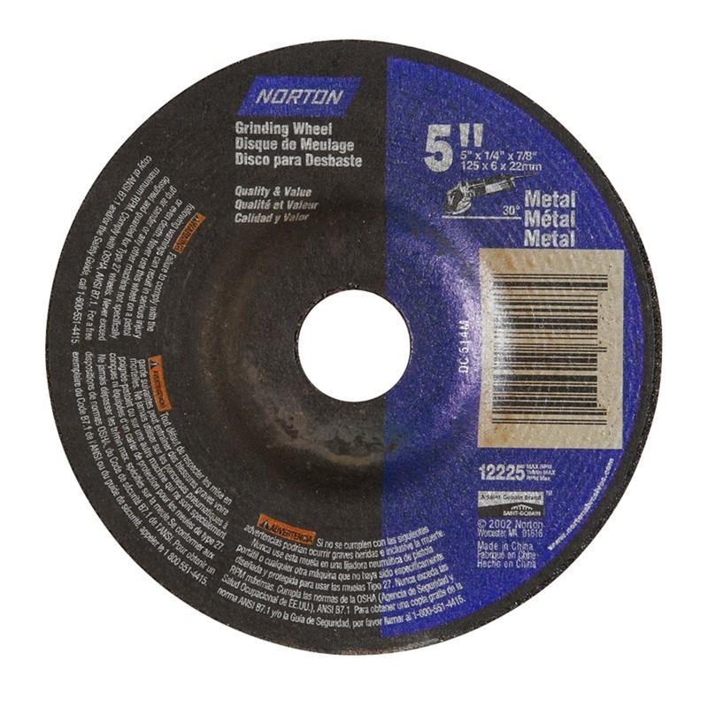 NORTON Norton 66252843614 Type 27 Grinding Wheel 5x0.25x0.875 in