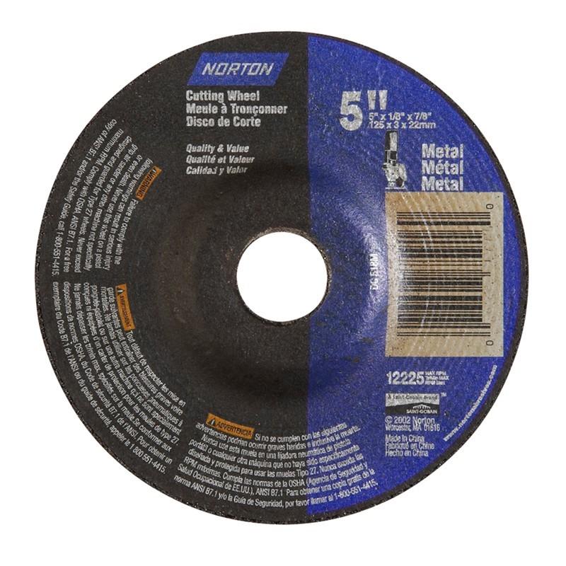 NORTON Norton 66252843616 Type 27 Grinding Wheel 5x0.125x0.875