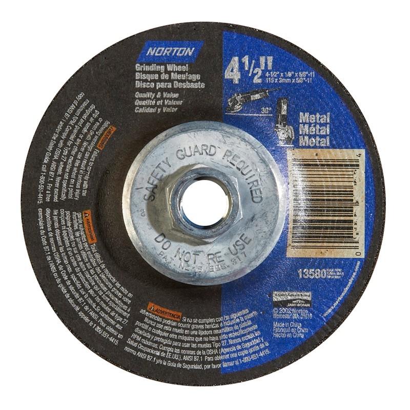 NORTON Norton 66252843609 Type 27 Grinding Wheel 4.5in Metal