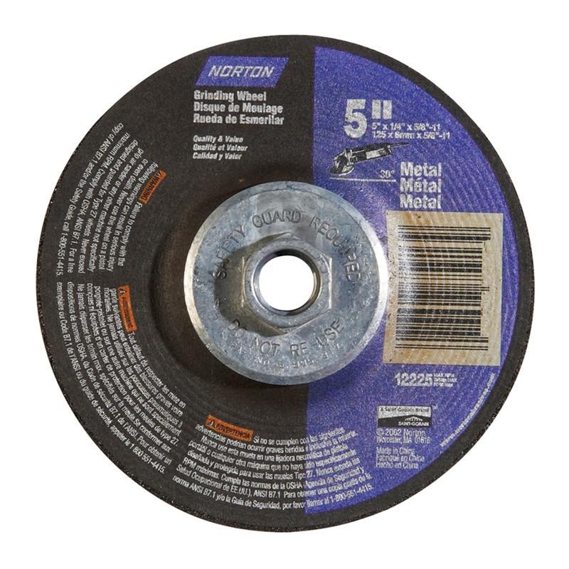 NORTON Norton 66252843613 Type 27 Grinding Wheel 5x1/4x5/8-11