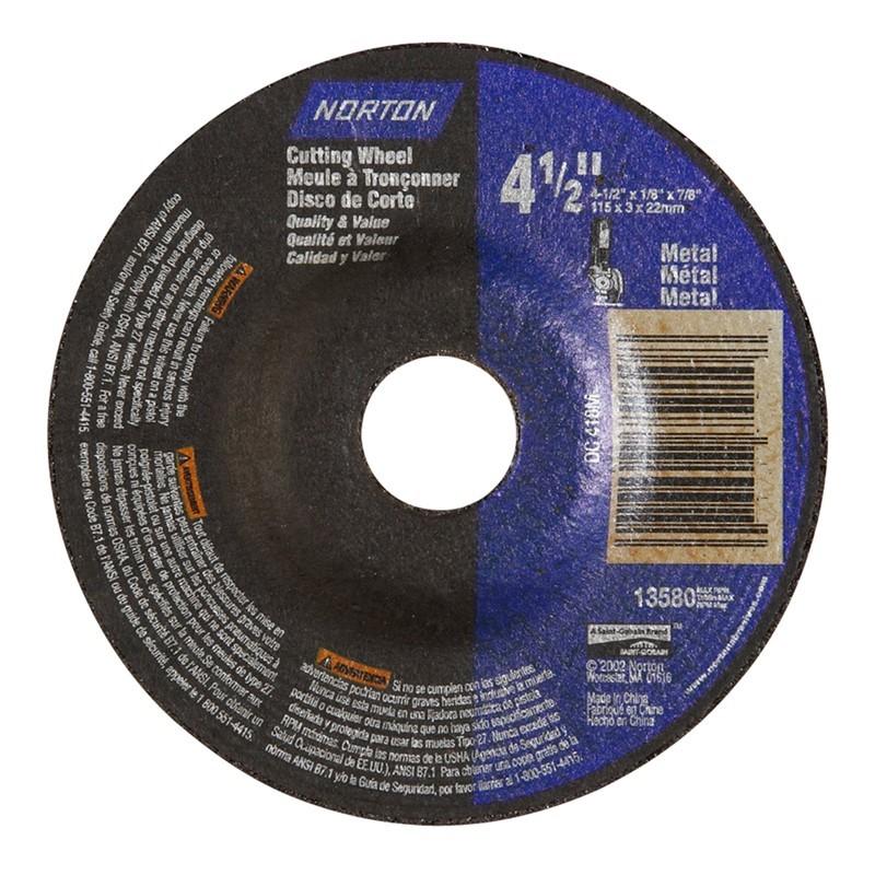 NORTON Norton 66252843611 Type 27 Grinding Wheel 4.5in Aluminum Oxide